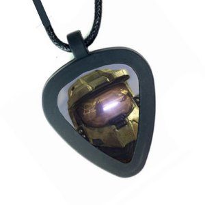 HALO Video game helmet Pickbandz Real Guitar Pick Unisex Necklace